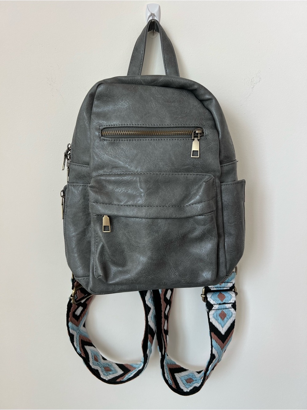 Faux Leather Backpack Purse